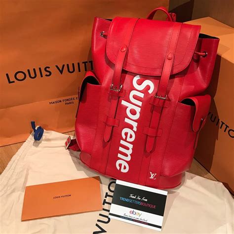 supreme louis vuitton red bag|supreme louis vuitton backpack.